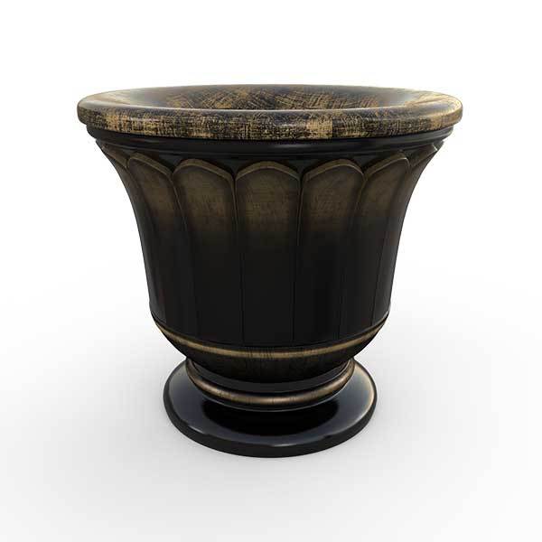 Gardenstone Fluted Urn Planters Gardenstone Golden Black 