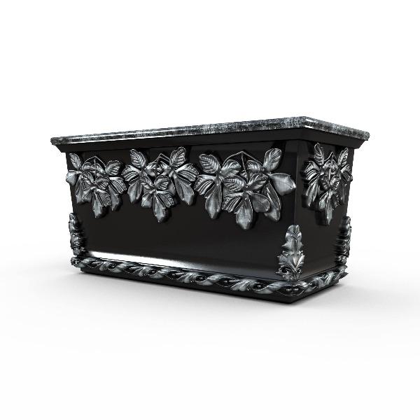 Gardenstone Leaf Cluster Trough Planters Gardenstone Silver Black 