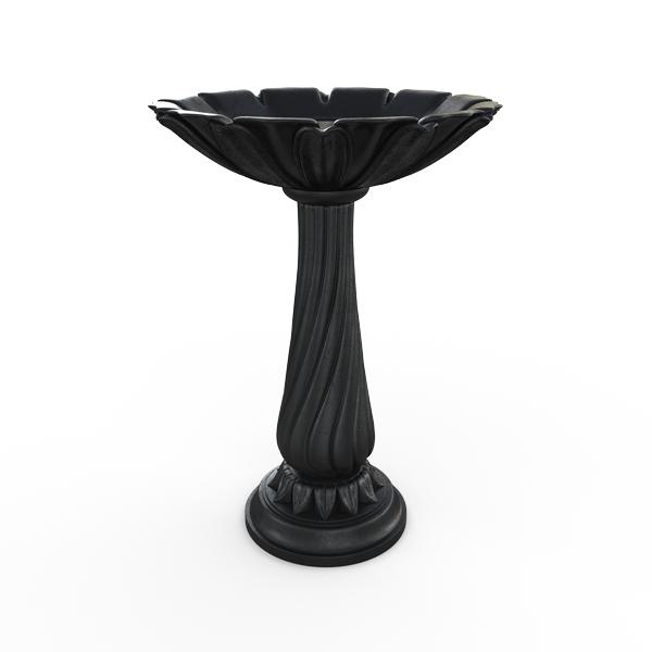 Gardenstone Lotus Birdbath Birdbath Gardenstone Etched Black Birdbath 