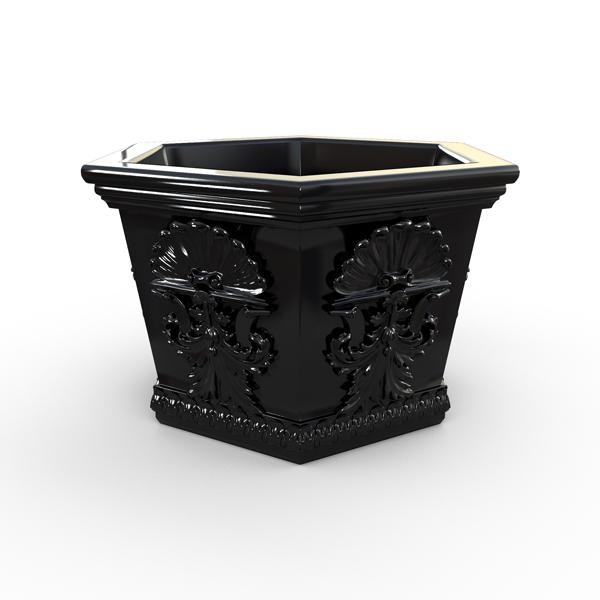Gardenstone Medallion Hexagonal Planters Gardenstone Black 