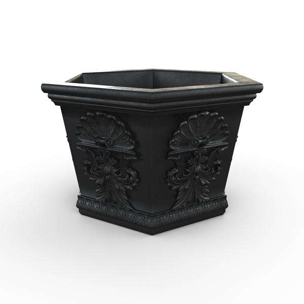 Gardenstone Medallion Hexagonal Planters Gardenstone Etched Black 