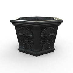 Gardenstone Medallion Hexagonal Planters Gardenstone Etched Black 