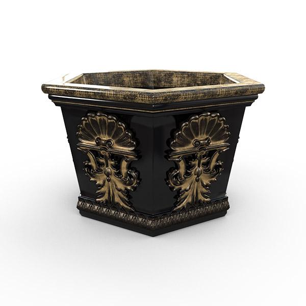 Gardenstone Medallion Hexagonal Planters Gardenstone Golden Black 