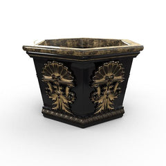 Gardenstone Medallion Hexagonal Planters Gardenstone Golden Black 
