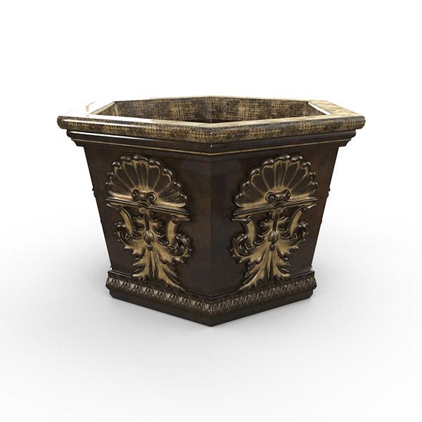 Gardenstone Medallion Hexagonal Planters Gardenstone Golden Bronze 