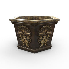 Gardenstone Medallion Hexagonal Planters Gardenstone Golden Bronze 