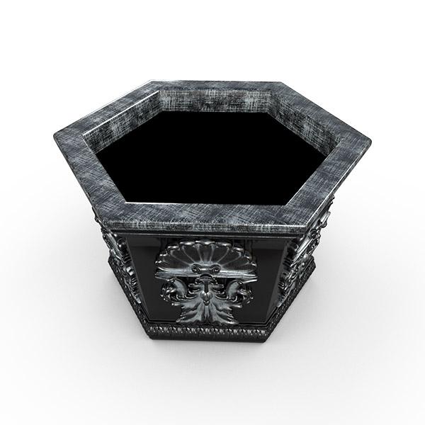 Gardenstone Medallion Hexagonal Planters Gardenstone Silver Black 