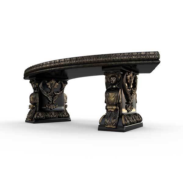 Gardenstone Princessa Bench Benches Gardenstone Golden Black Curved 