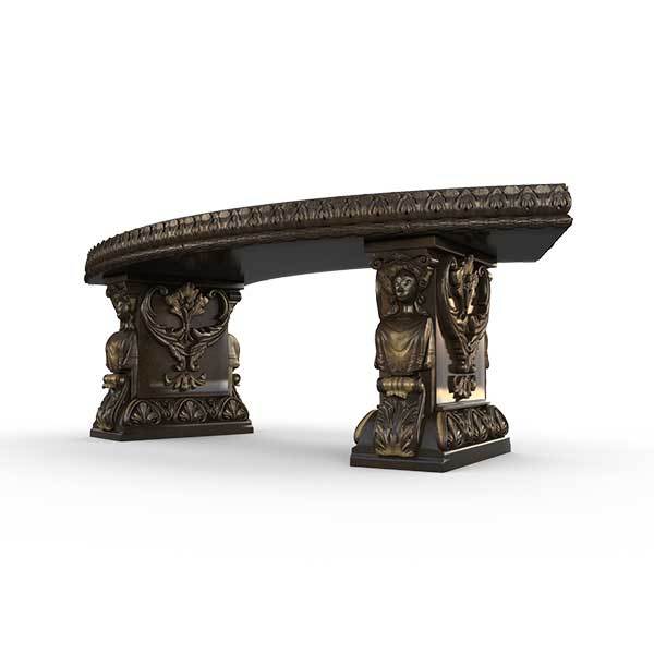 Gardenstone Princessa Bench Benches Gardenstone Golden Bronze Curved 
