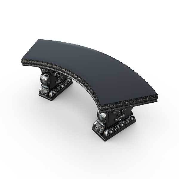 Gardenstone Princessa Bench Benches Gardenstone Silver Black Curved 