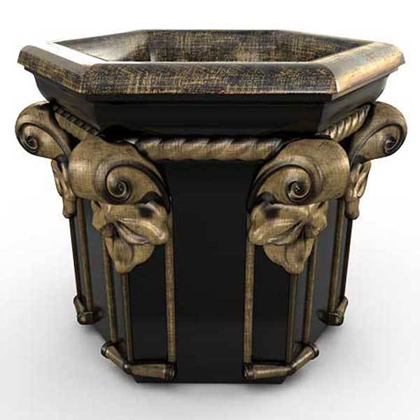 Gardenstone Tuscan Hexagonal Planters Gardenstone Golden Black 