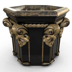 Gardenstone Tuscan Hexagonal Planters Gardenstone Golden Black 