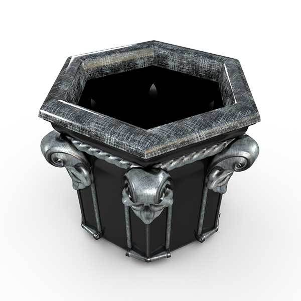 Gardenstone Tuscan Hexagonal Planters Gardenstone Silver Black 