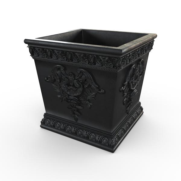 Gardenstone Williamsburg Planters Gardenstone Etched Black 