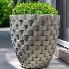 M Weave Tall Round Planter