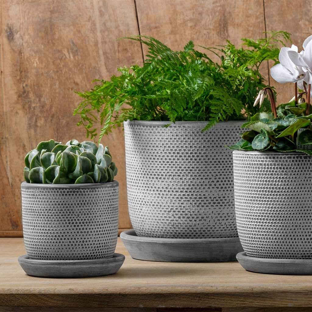 Photo of Campania Cobblestone Planter - Grey and Whitewash - Set of 3 - Marquis Gardens