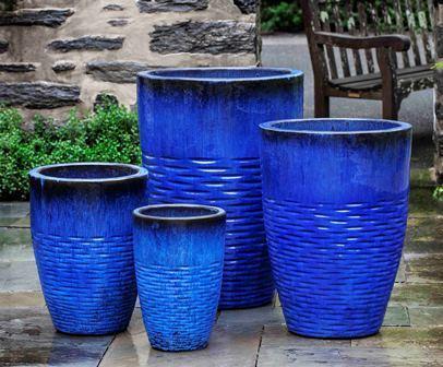 plant pots set of 4 Hyphen Planter Set of 4, Tall Campania International Ice Black