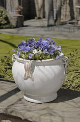 Photo of Campania Round Handle Planter - Antique White - Marquis Gardens