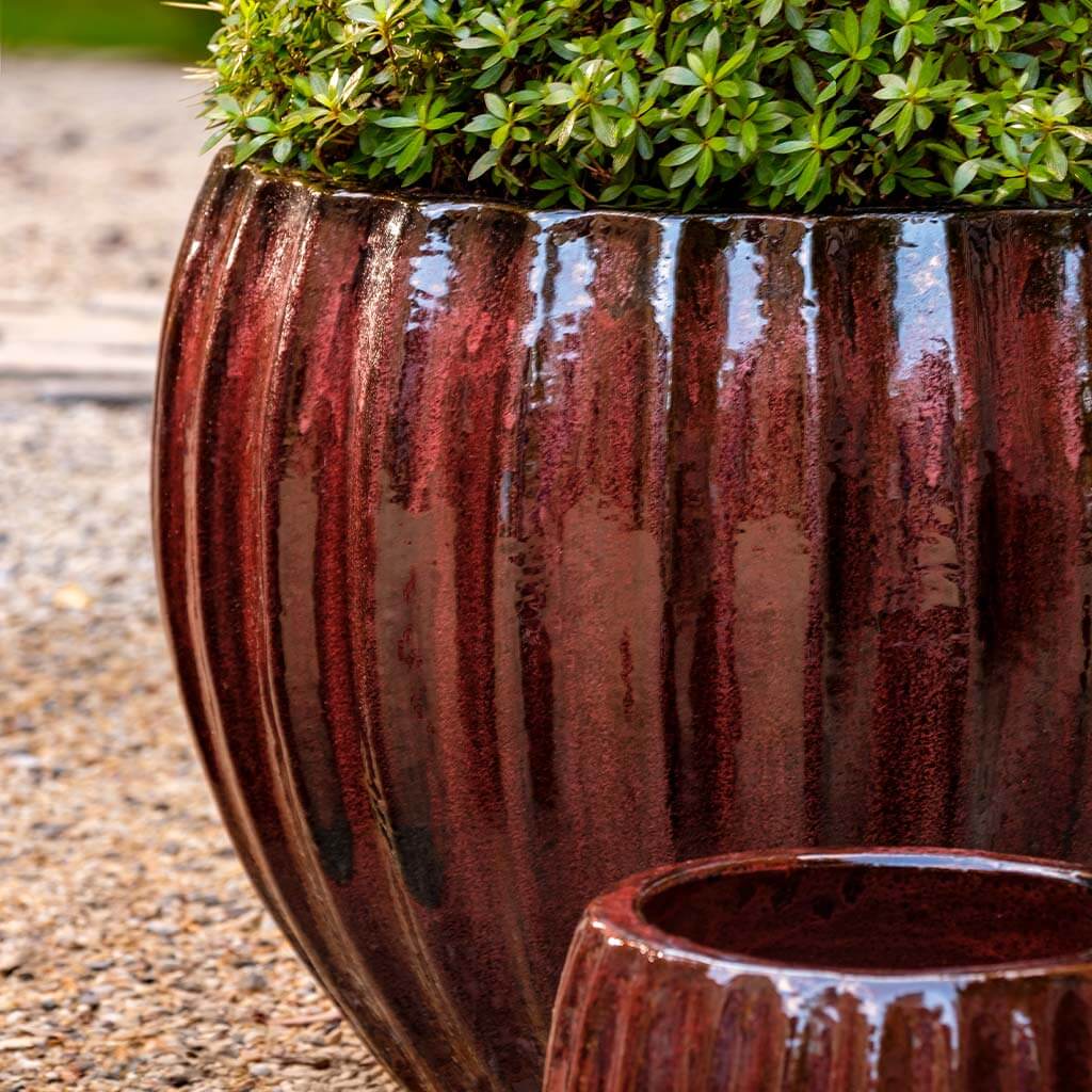 large red outdoor plant pots Campania Cabernet Planter, Set of 3