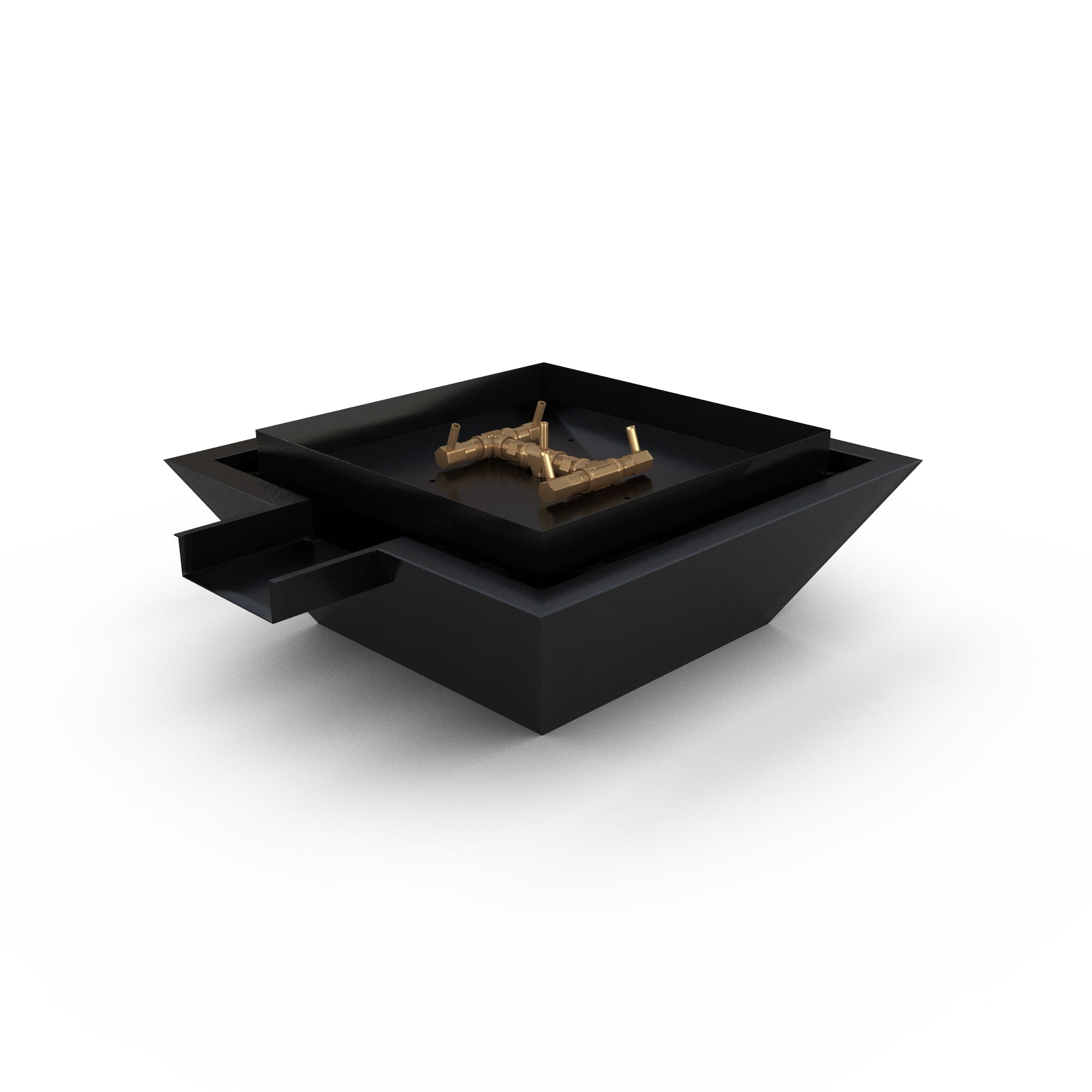 Stainless Steel Fire & Water Square Spillway Bowls