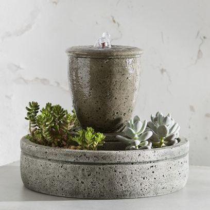 Photo of Campania M-Series Rustic Spa Fountain with Planter - Marquis Gardens
