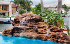 Photo of The Cascades - Swimming Pool Waterfall - PLEW-002 by Universal Rocks - Marquis Gardens