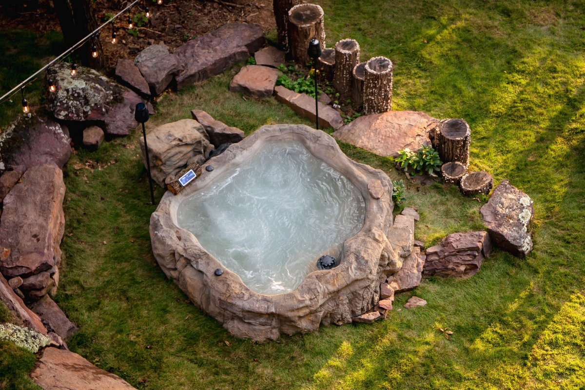 Spa Rocks Grass Universal Rocks Semi In-Ground Spa - Earth - Marquis Gardens – Marquis ...