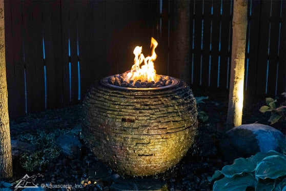 Photo of Aquascape Fire and Water Stacked Slate Sphere - Medium  - Marquis Gardens