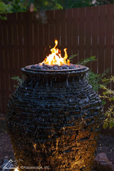 Photo of Aquascape Fire and Water Stacked Slate Urn – Large - Marquis Gardens