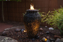 Photo of Aquascape Fire and Water Stacked Slate Urn Large  - Marquis Gardens