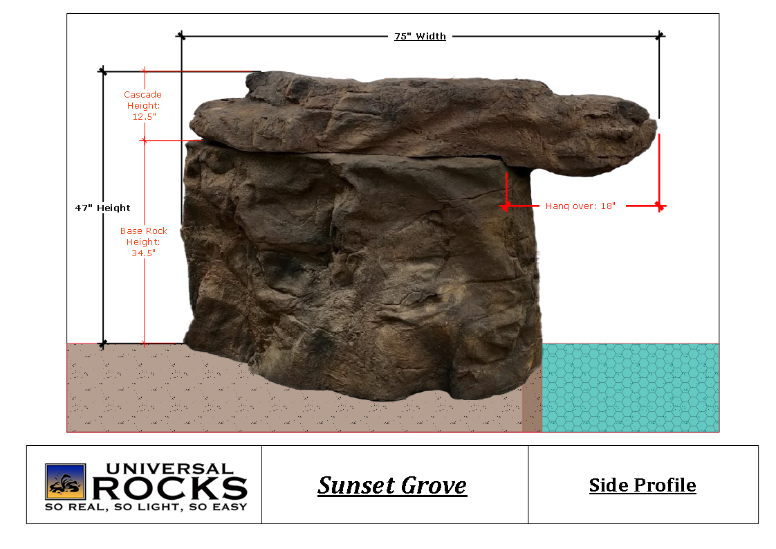 Sunset Grove - Complete Swimming Pool Waterfall Kit by Universal Rocks ...